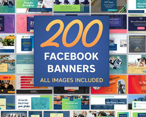 200款facebook脸谱网网页广告横幅文字排版PSD模板