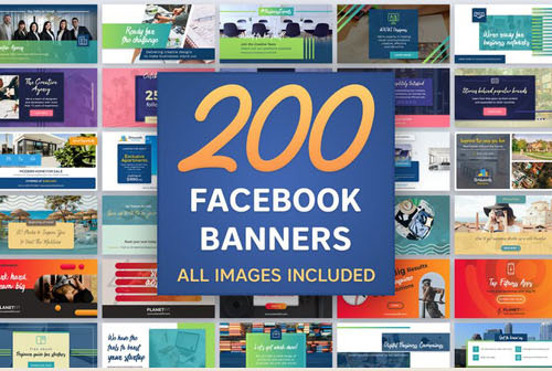 200款facebook脸谱网网页广告横幅文字排版PSD模板1
