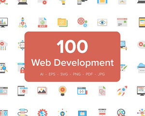100款Web网页设计开发的扁平图标ICON下载