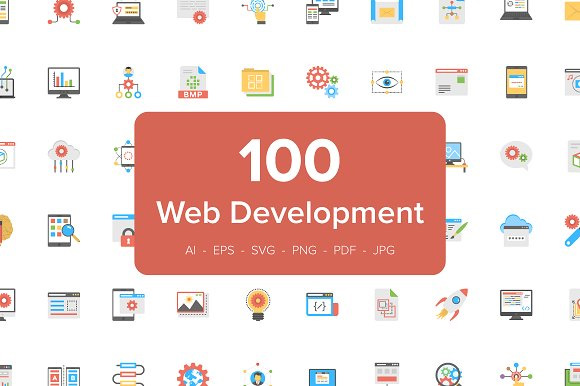 100款Web网页设计开发的扁平图标ICON下载1
