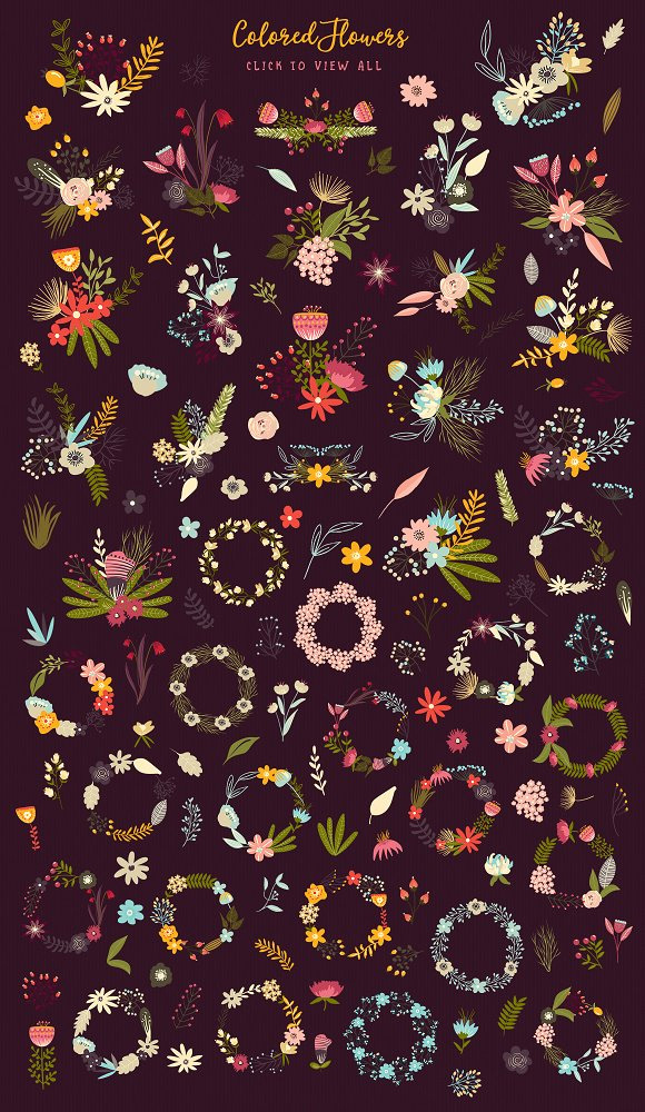 清新花卉花纹海报包装设计图案素材2