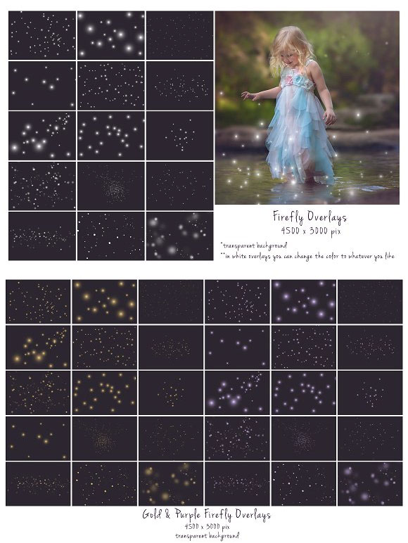 高清光斑萤火虫魔法摄影后期溶图滤色png素材图片2