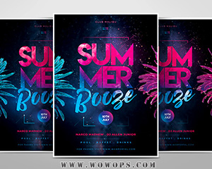 梦幻蓝色夜空夏日度假宣传海报PSD模板下载