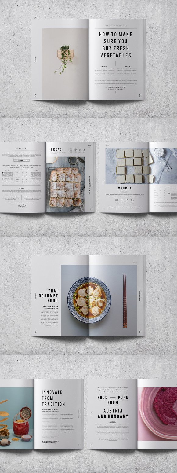 美食食物食谱菜谱宣传画册id模板3