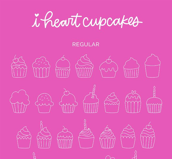 I Heart Cupcakes英文字体下载5