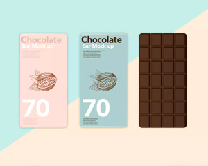 巧克力包装设计袋LOGO展示PS样机模板