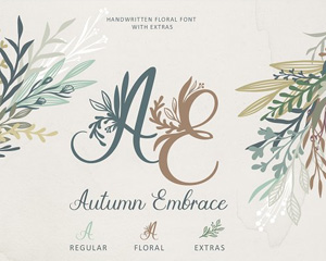 Autumn Embrace Floral Font唯美英文字体