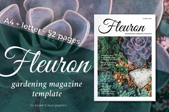 Fleuron gardening magazine template 28737331