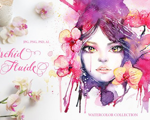 Orchid Fluide Watercolor Collection 2849649