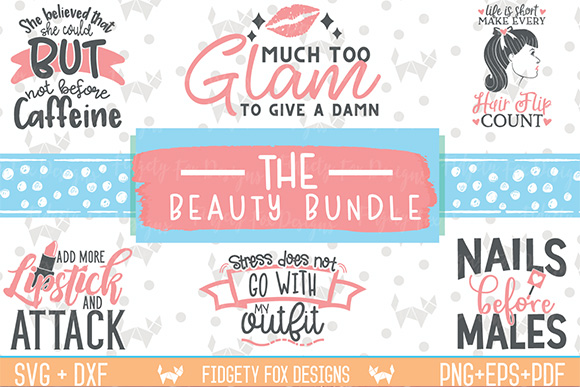 Glam Beauty Bundle可爱英文字体排版1