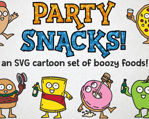 Party Snacks Cartoons 35490卡通披萨怪兽人物素材