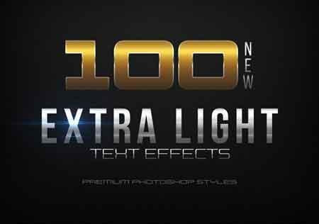 100 Extra Light Text Effects文字样式PS样式模板1
