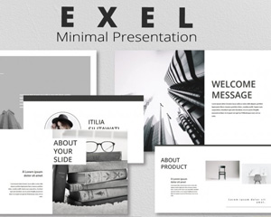 黑白简约PPT模板Exel Minimal Presentation (ppt) 3486746