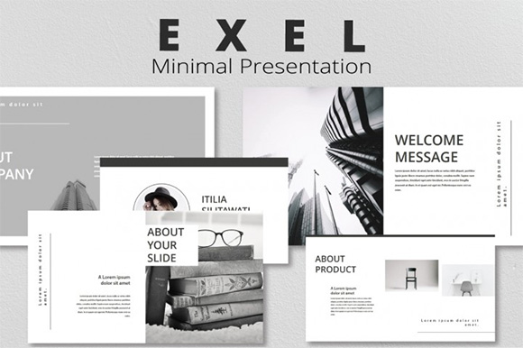 黑白简约PPT模板Exel Minimal Presentation (ppt) 34867461
