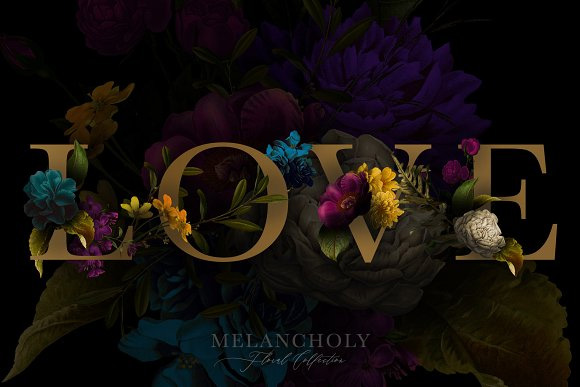 复古手绘花朵Melancholy Floral Collection 29065662