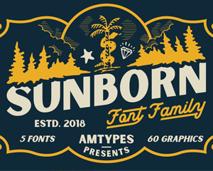 Sunborn Font Family复古英文字