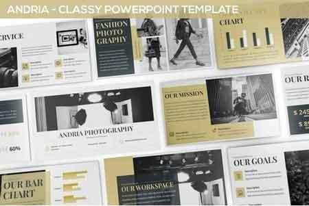 现代时尚杂志PowerPoint幻灯片模板1