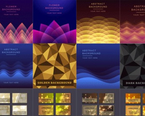 抽象曲线梦幻几何背景商务企业卡片宣传banner名片 EPS设计素材