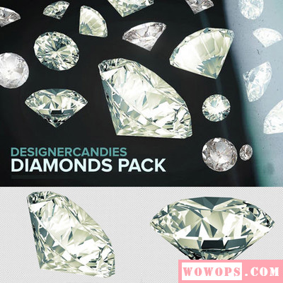 高清切面透明钻石VIP会员卡装饰 平面设计必备PNG免抠美化素材1